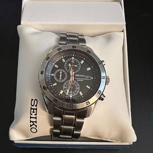 SEIKO Chronograph Quartz Black Dial Men's Watch